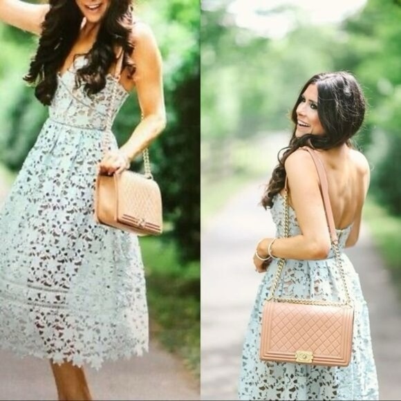 Self-Portrait Azalea Lace Midi Dress - Mint New Sz US0/UK4 - Picture 1 of 14